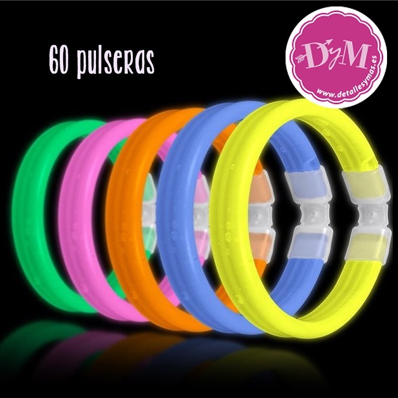 60  Pulseras fluorescentes dobles