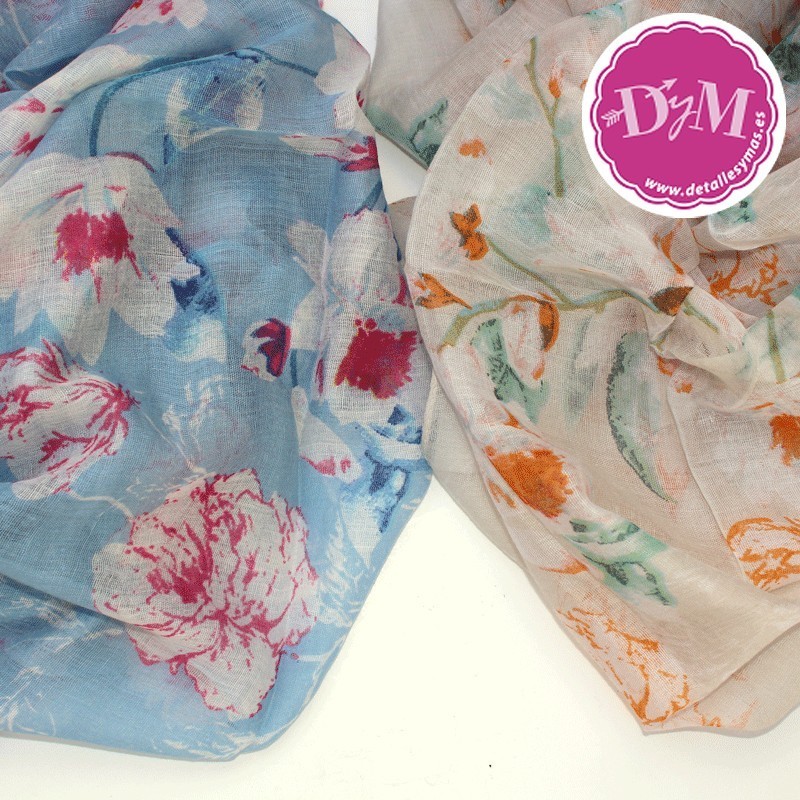 Pashmina de flores Lilliam