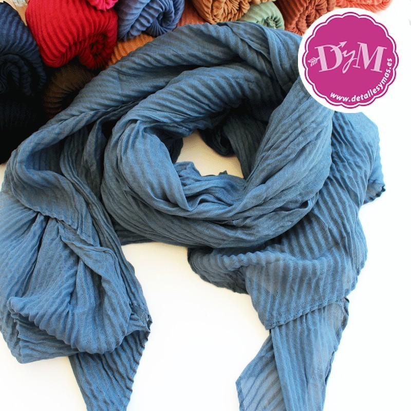 Pashminas plisadas colores lisos