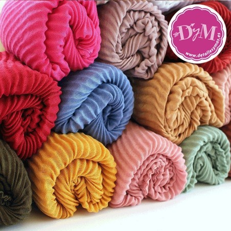 Pashminas plisadas colores lisos
