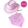 Conjunto Barbie sombrero + pañuelo rosa