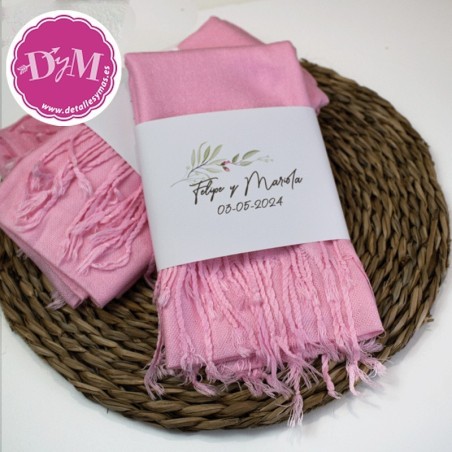 Pashmina Rosa con flecos