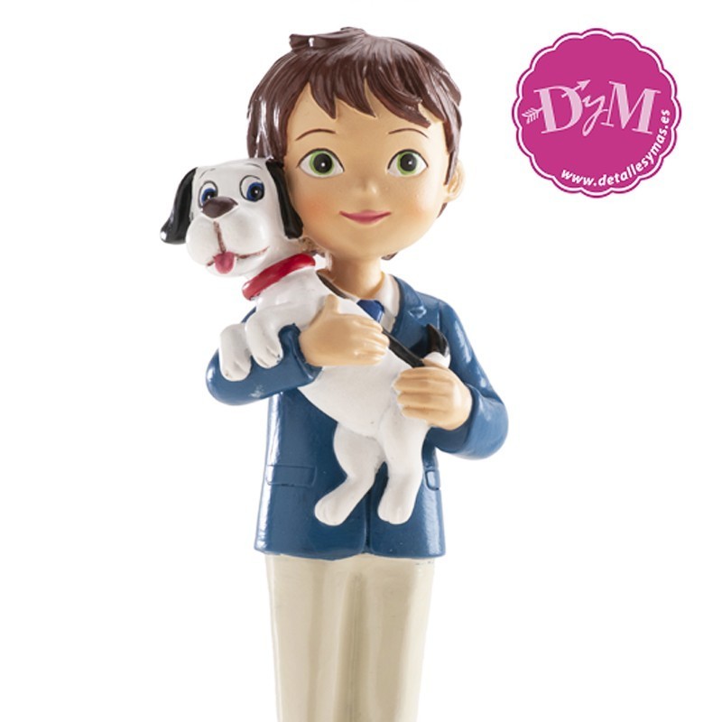 Figura Comunión niño con perrito