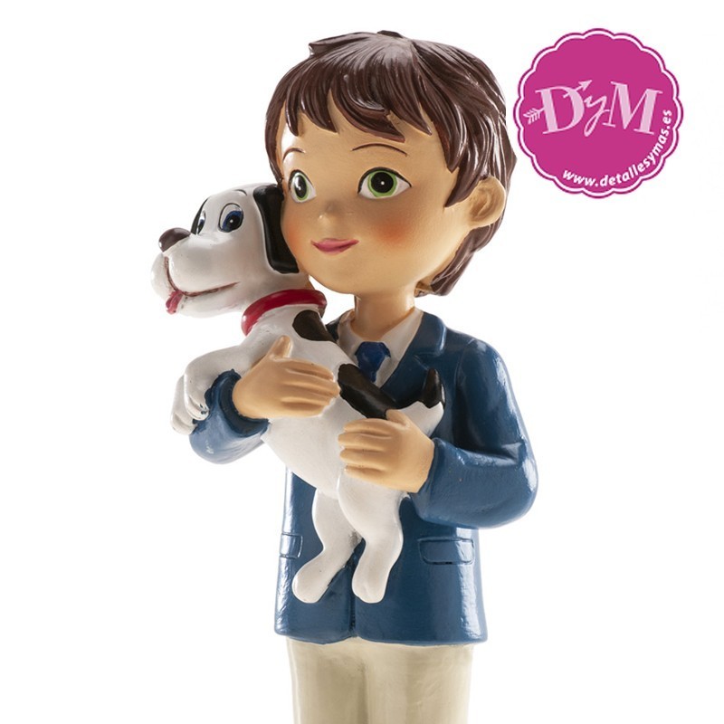 Figura Comunión niño con perrito