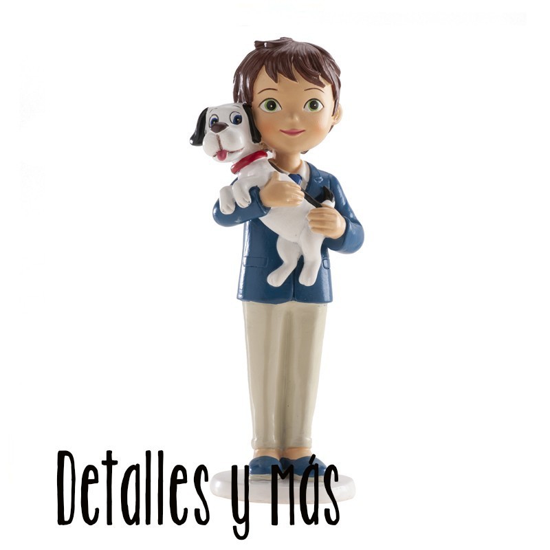Figura Comunión niño con perrito