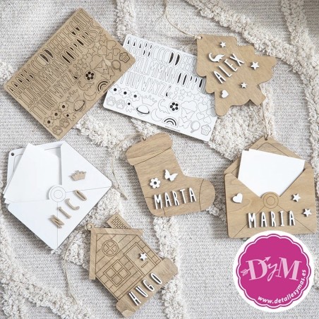 Carta de madera personalizable.