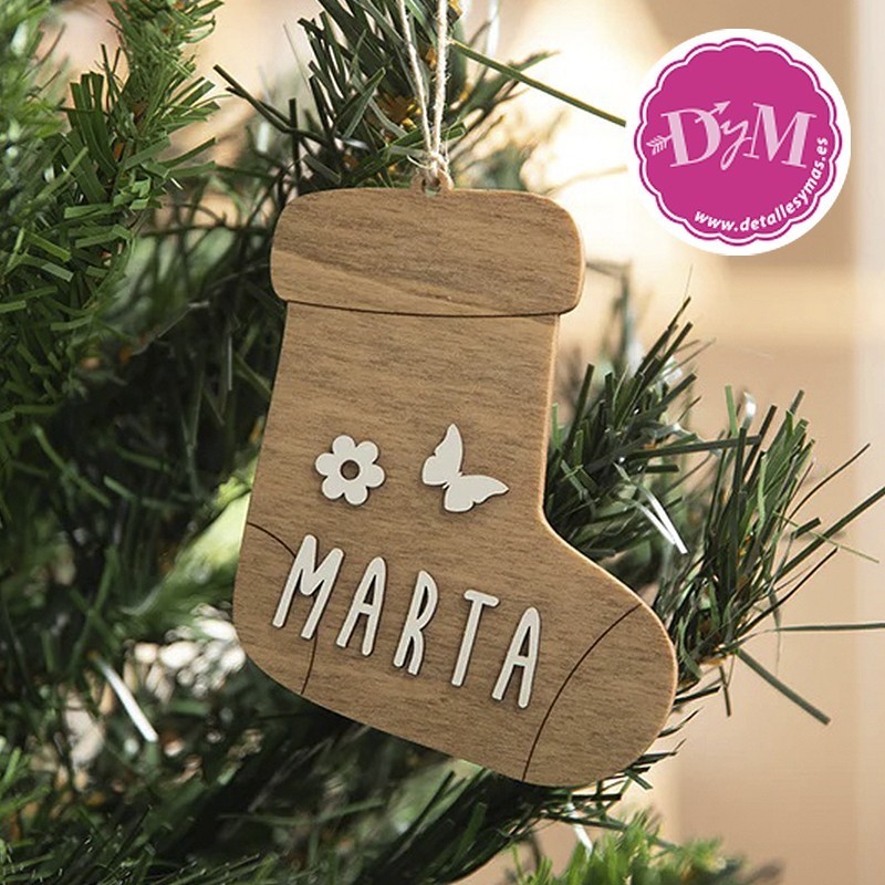 Calcetín de Navidad en madera