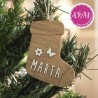 Calcetín de Navidad en madera