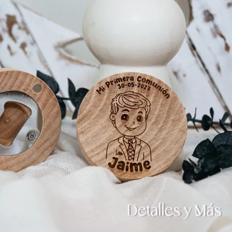 Abrebotellas de madera Almirante de comunión