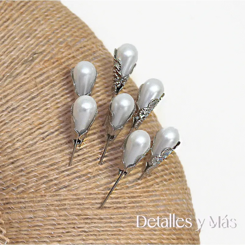 Alfiler Perla Gota envuelta