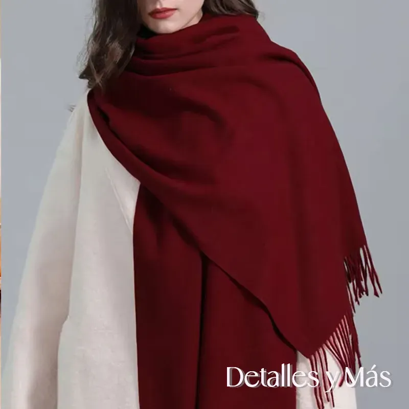 Pashmina de lana Cashmere  .Color Vino