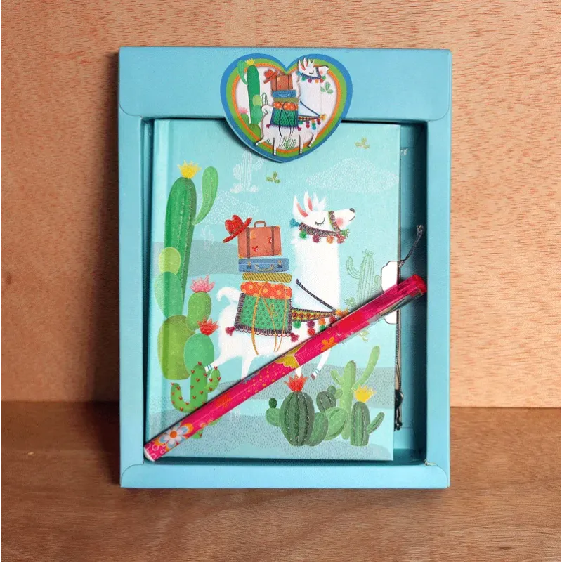 Diario con llamas en color azul para regalos de niños