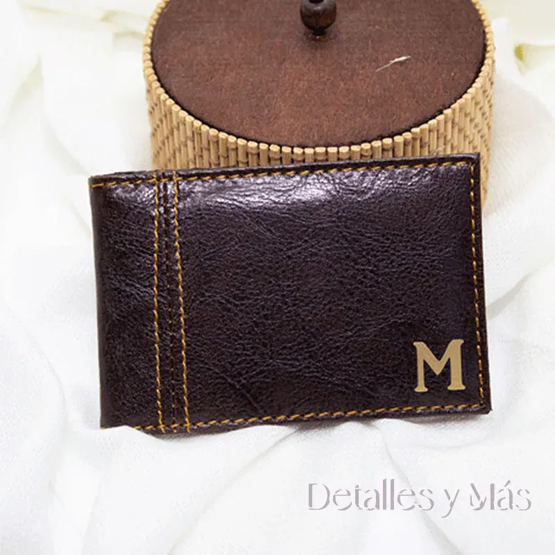 Cartera tarjetero de polipiel personalizado con inicial .Regalo en bodas y comuniones