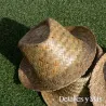 Sombrero de paja natural para bodas en color verdoso tostado