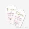 Tarjetas de comunión Flores tipo etiqueta