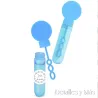 Pompero en color azul  con liquido jabonoso para hacer pompas que se personalizan para cualquier evento