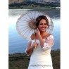 Parasol de novia filigrana dorada