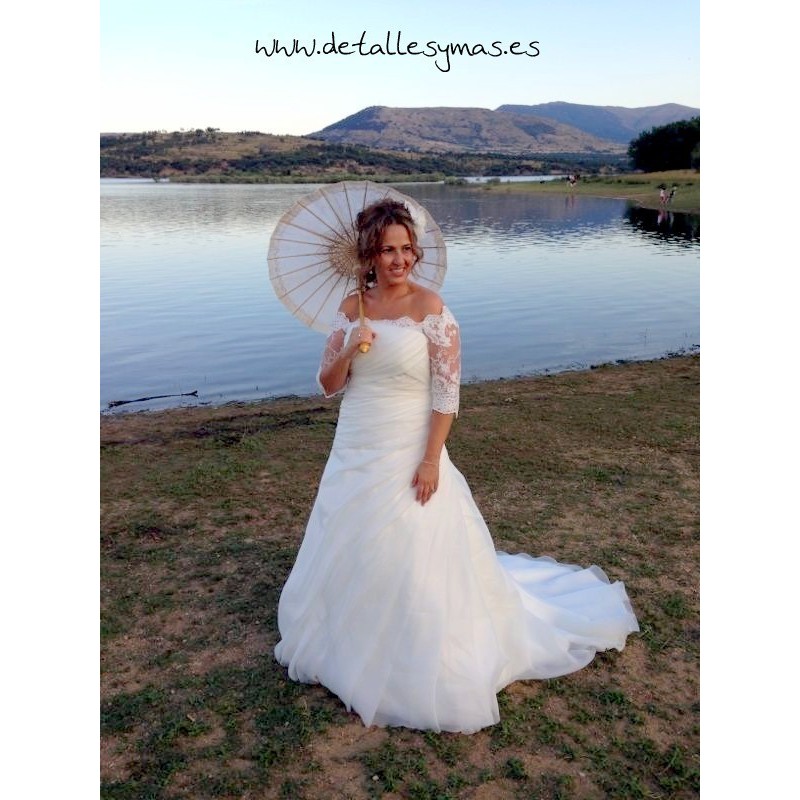 Parasol de novia filigrana dorada