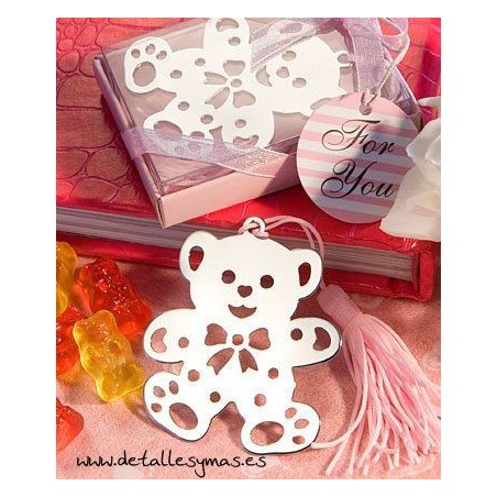 Marcapáginas osita rosa