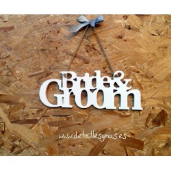 Placa de madera Bride and Groom