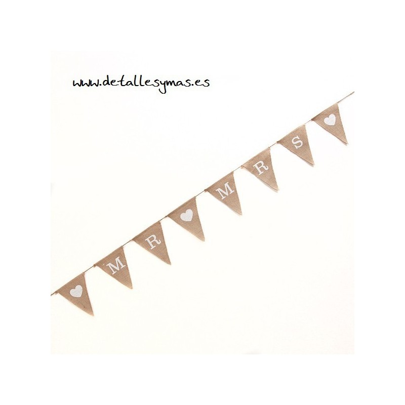 Banderines rústicos  Mr and Mrs