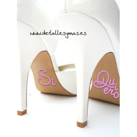 Adhesivos para novia "Si quiero".Rosa