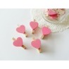 Pinzas de madera corazón Rosa