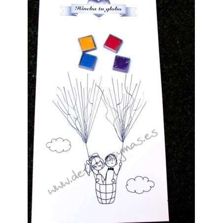 Arbol de huellas. Novios en Globo 