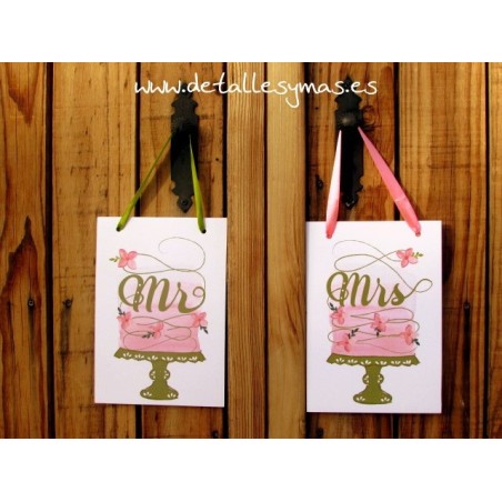 Carteles Tarta Mr. And Mrs. 