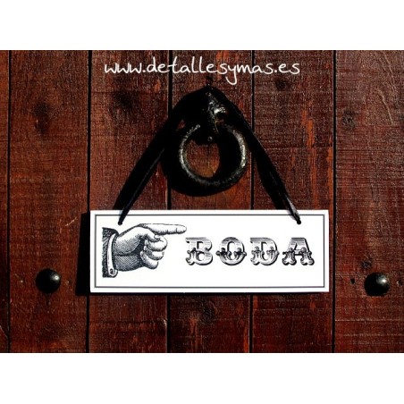 Cartel señal Boda Retro 