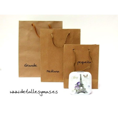 Bolsas  Kraft con cordón. 3 tamaños