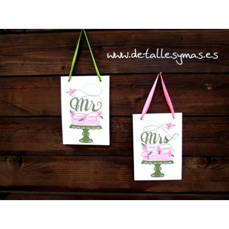Carteles Tarta Mr. And Mrs. 
