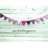 Banderines de tela rosa 