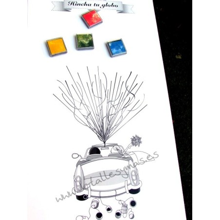 Arbol de huellas. Novios en coche