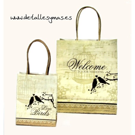 Bolsas con asas "Love Birds ". Grandes 
