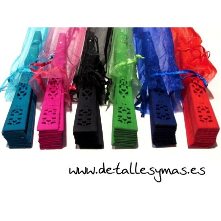 ABANICOS CALADOS + BOLSA DE ORGANZA 
