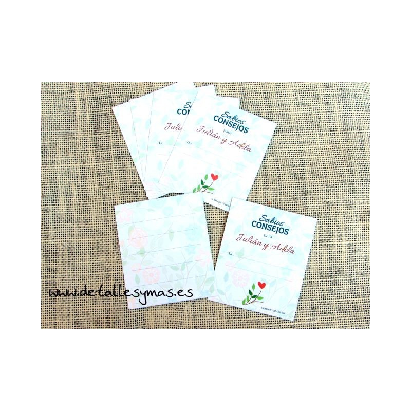 Tarjetas de consejos. Modelo Spring 