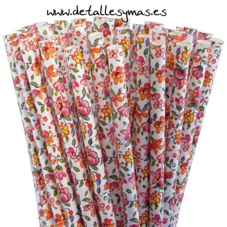 Pajitas de papel Flores 