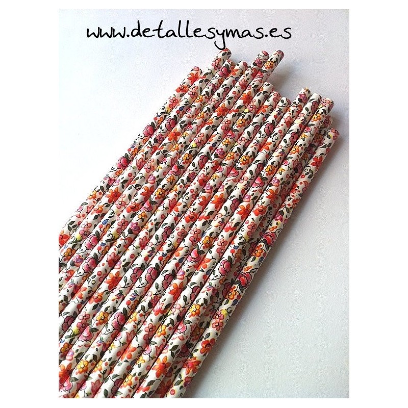 Pajitas de papel Flores 