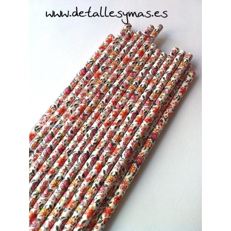 Pajitas de papel Flores 