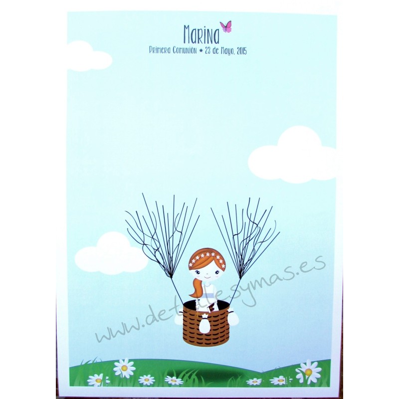 Cartel de huellas Comunión "Marina"   