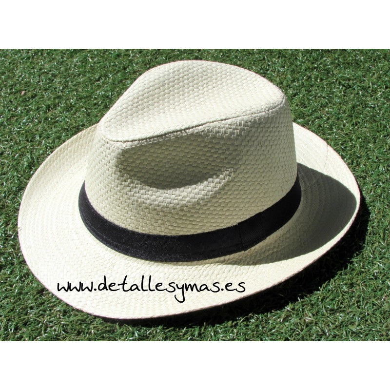 Sombrero para bodas de estilo panameño en rafia de papel.forrado por dentro