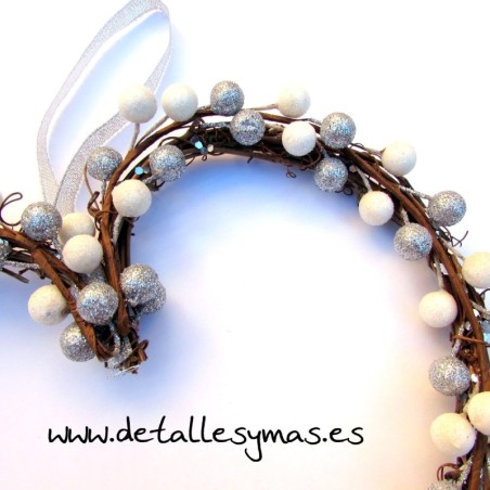 Corazón rústico Blanco y plata 