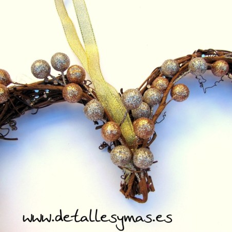 Corazón rústico Bronce y Oro 