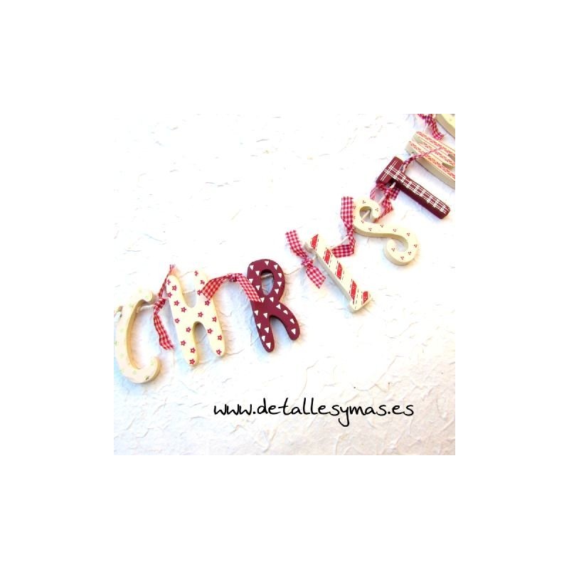 Guirnalda Christmas  en madera 