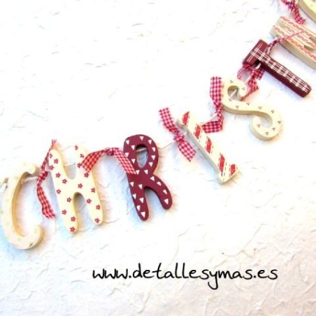 Guirnalda Christmas  en madera 