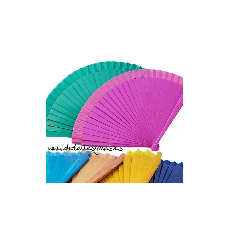 Abanico madera lacada 23 cms .