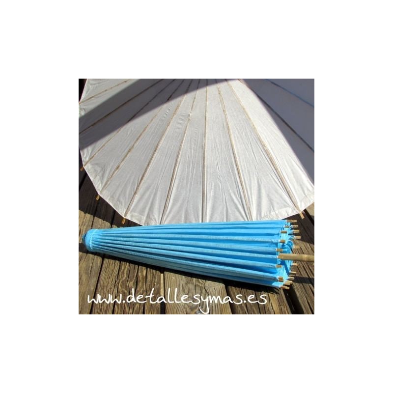 Parasol de papel Turquesa . 70 cms