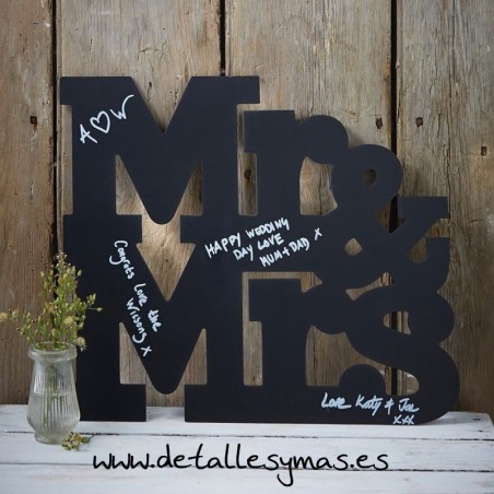 Pizarra Letras Mr & Mrs