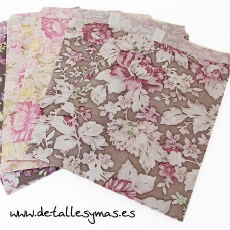 Bolsas de papel Flor Victoriana .Paquete 25 